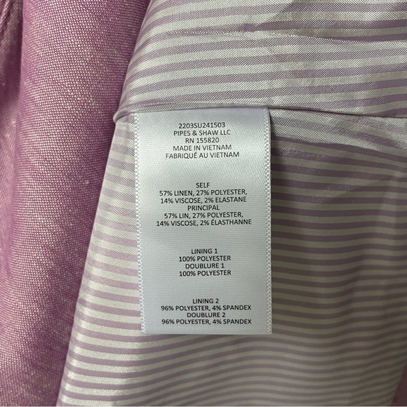 Veronica Beard Stretch Linen Dickey Jacket Pink Size 10 - Picture 6 of 6